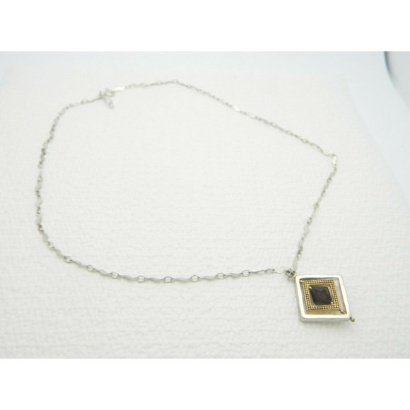 Vintage Jewelry - Sterling Silver .925 Dual Tone Topaz Rhinestone